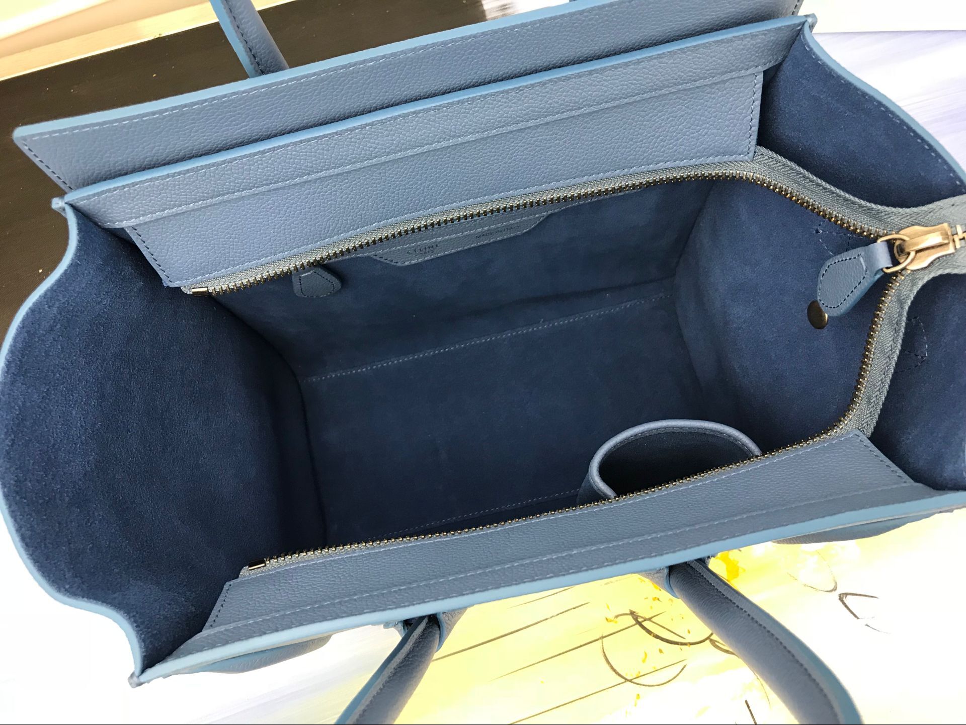 Celine Luggage Micro Tote Bag Original Leather CLY33081M blue Celine Luggage Micro Tote Bag Original Leather CLY33081M blue