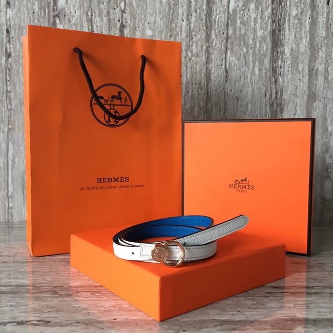 Hermes Mini belt buckle & Reversible leather strap 13 mm H07142 white