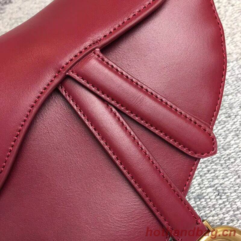Dior SADDLE BAG IN RED CALFSKIN M0446 red Dior SADDLE BAG IN RED CALFSKIN M0446 red