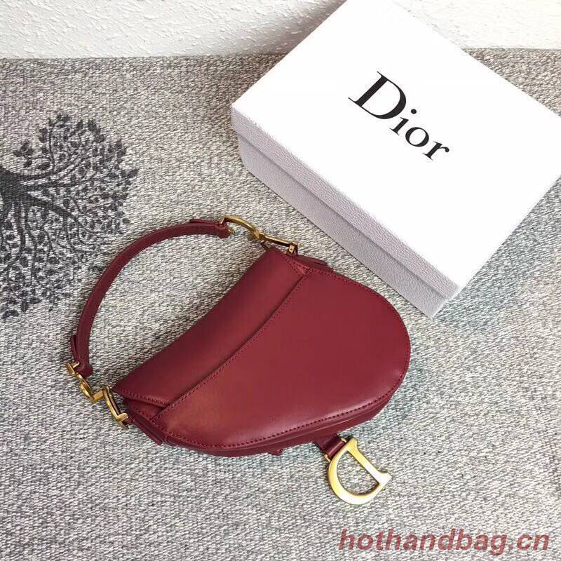 Dior SADDLE BAG IN RED CALFSKIN M0446 red Dior SADDLE BAG IN RED CALFSKIN M0446 red