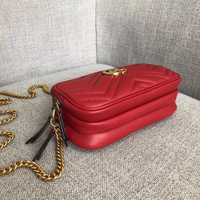 Gucci GG Marmont mini chain bag 546581 red