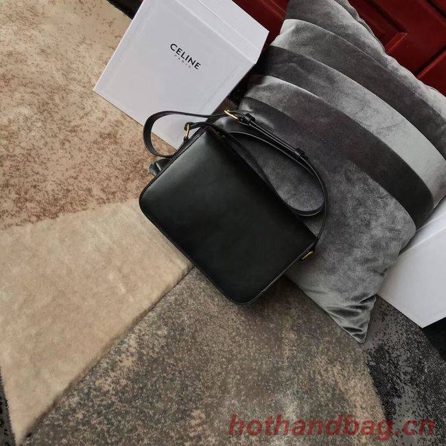 CELINE MEDIUM TRIOMPHE BAG IN SHINY CALFSKIN CL87363 BLACK CELINE MEDIUM TRIOMPHE BAG IN SHINY CALFSKIN CL87363 BLACK