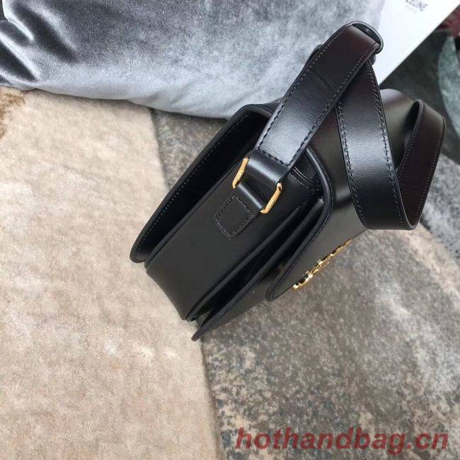 CELINE MEDIUM TRIOMPHE BAG IN SHINY CALFSKIN CL87363 BLACK CELINE MEDIUM TRIOMPHE BAG IN SHINY CALFSKIN CL87363 BLACK