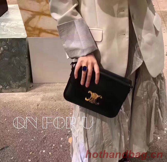 CELINE MEDIUM TRIOMPHE BAG IN SHINY CALFSKIN CL87363 BLACK CELINE MEDIUM TRIOMPHE BAG IN SHINY CALFSKIN CL87363 BLACK