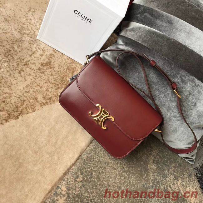 CELINE MEDIUM TRIOMPHE BAG IN SHINY CALFSKIN CL87363 LIGHT BURGUNDY CELINE MEDIUM TRIOMPHE BAG IN SHINY CALFSKIN CL87363 LIGHT BURGUNDY