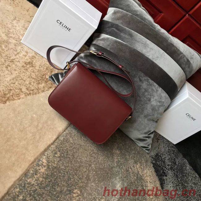 CELINE MEDIUM TRIOMPHE BAG IN SHINY CALFSKIN CL87363 LIGHT BURGUNDY CELINE MEDIUM TRIOMPHE BAG IN SHINY CALFSKIN CL87363 LIGHT BURGUNDY