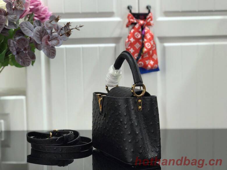 Louis vuitton original Ostrich pattern CAPUCINES BB M94587 Eau de Black Louis vuitton original Ostrich pattern CAPUCINES BB M94587 Eau de Black