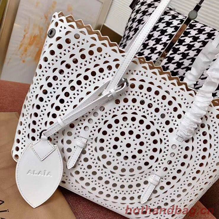 Alaia Openwork Original Leather Tote Bag A3658 White Alaia Openwork Original Leather Tote Bag A3658 White
