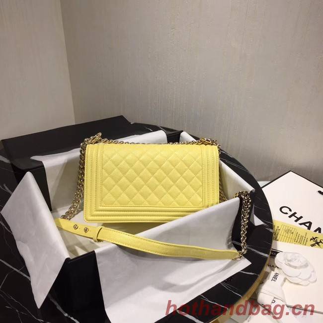 Chanel Le Boy Flap Shoulder Bag Original Leather Yellow A67086 Gold Chanel Le Boy Flap Shoulder Bag Original Leather Yellow A67086 Gold