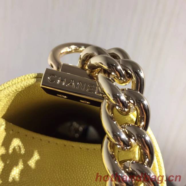 Chanel Le Boy Flap Shoulder Bag Original Leather Yellow A67086 Gold Chanel Le Boy Flap Shoulder Bag Original Leather Yellow A67086 Gold
