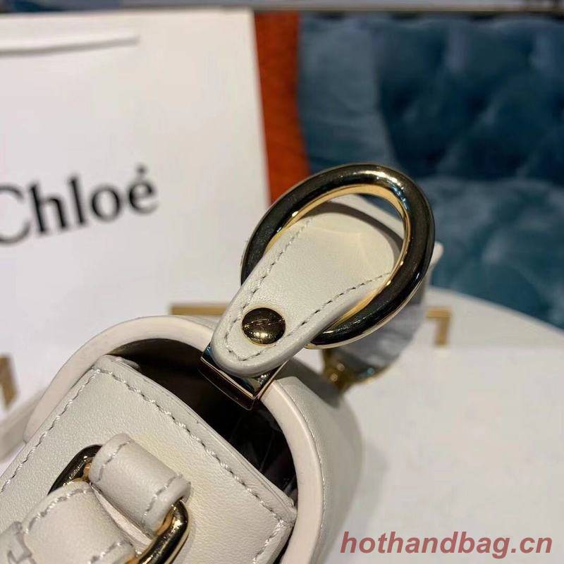 Chloe Original Calfskin Leather Top Handle Small Bag 3S030 White Chloe Original Calfskin Leather Top Handle Small Bag 3S030 White