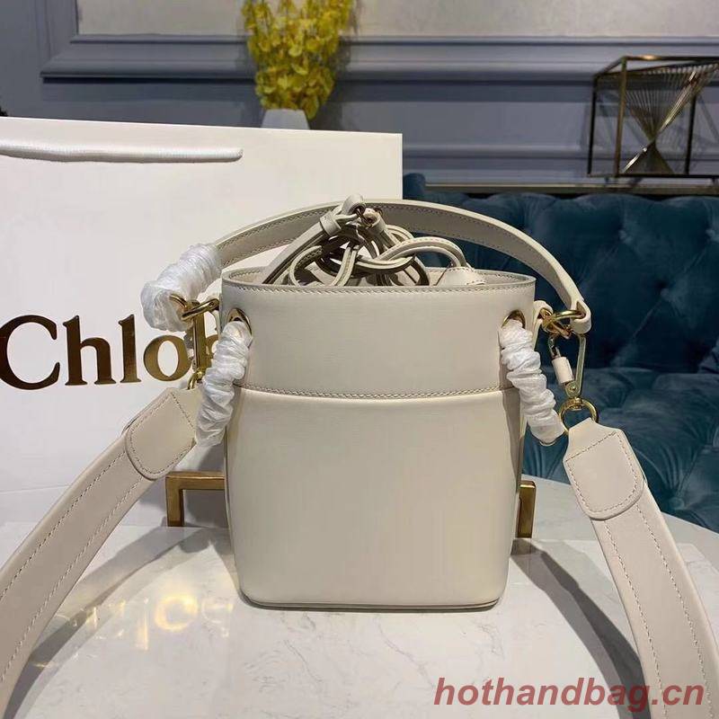Chloe Roy Mini Smooth Leather Bucket Bag 3S508 White Chloe Roy Mini Smooth Leather Bucket Bag 3S508 White