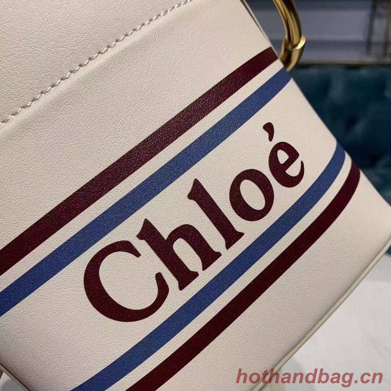 Chloe Roy Mini Smooth Leather Bucket Bag 3S508 White Chloe Roy Mini Smooth Leather Bucket Bag 3S508 White