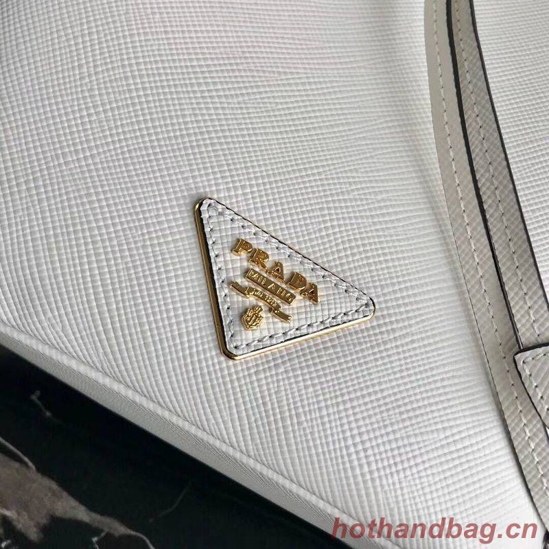 Prada Galleria Saffiano Leather Bag 1BE032 White Prada Galleria Saffiano Leather Bag 1BE032 White