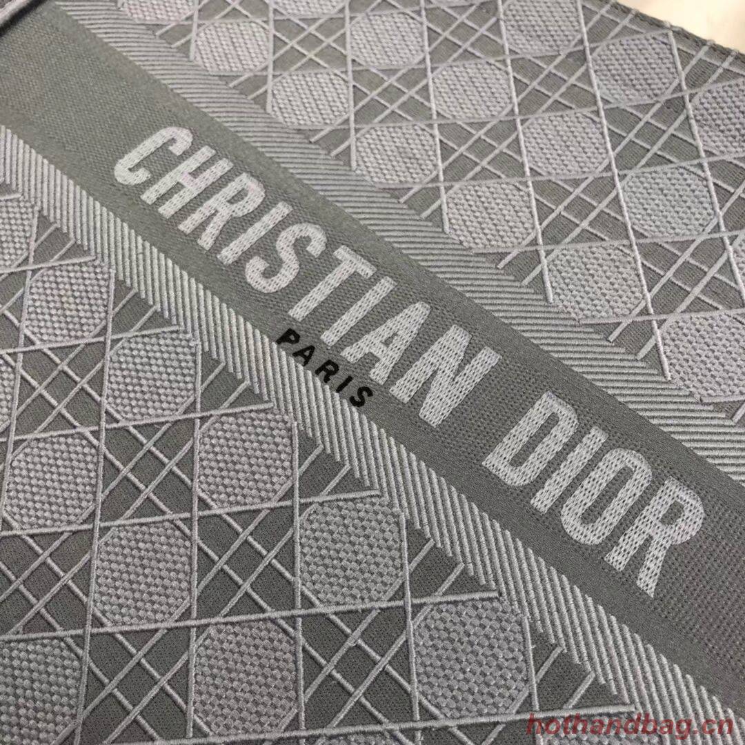 DIOR BOOK TOTE BAG IN EMBROIDERED CANVAS C1286 grey blue DIOR BOOK TOTE BAG IN EMBROIDERED CANVAS C1286 grey blue