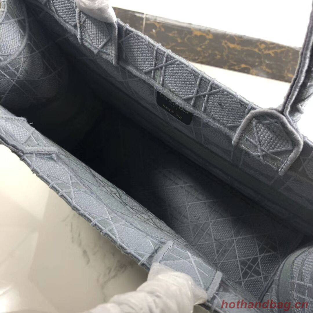 DIOR BOOK TOTE BAG IN EMBROIDERED CANVAS C1286 grey blue DIOR BOOK TOTE BAG IN EMBROIDERED CANVAS C1286 grey blue