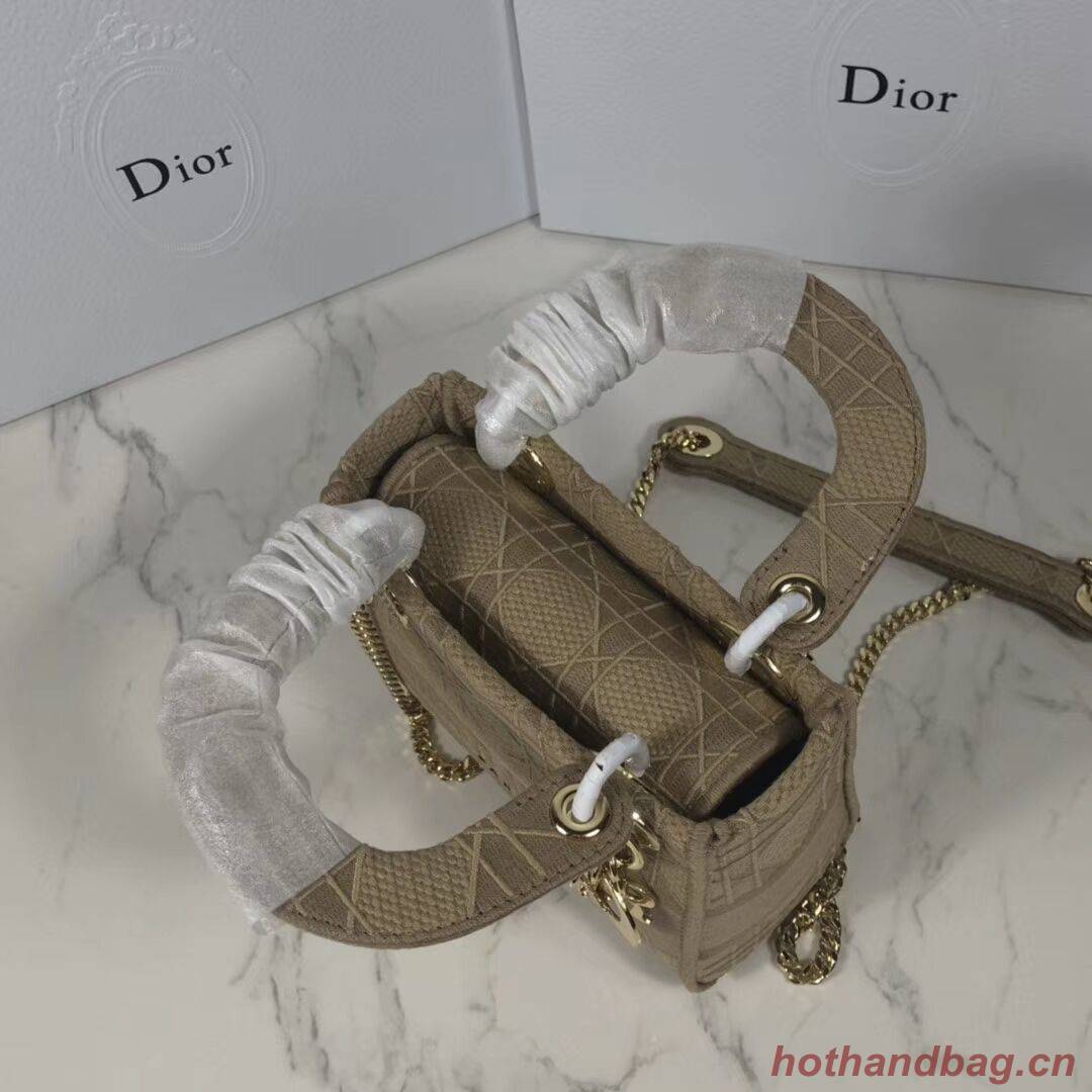 MINI LADY DIOR TOTE BAG IN EMBROIDERED CANVAS C4531 Nude MINI LADY DIOR TOTE BAG IN EMBROIDERED CANVAS C4531 Nude