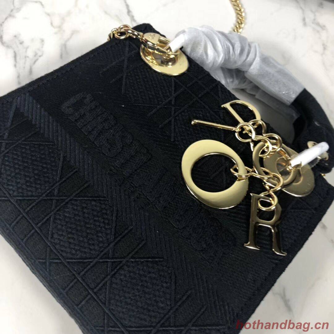 MINI LADY DIOR TOTE BAG IN EMBROIDERED CANVAS C4531 black MINI LADY DIOR TOTE BAG IN EMBROIDERED CANVAS C4531 black