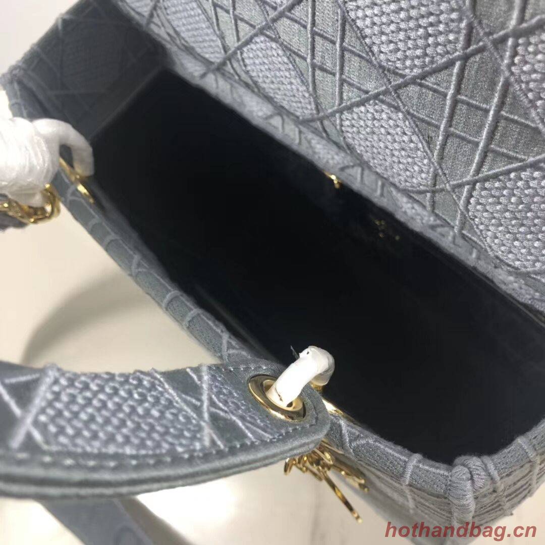 LADY DIOR TOTE BAG IN EMBROIDERED CANVAS C4532 grey blue LADY DIOR TOTE BAG IN EMBROIDERED CANVAS C4532 grey blue