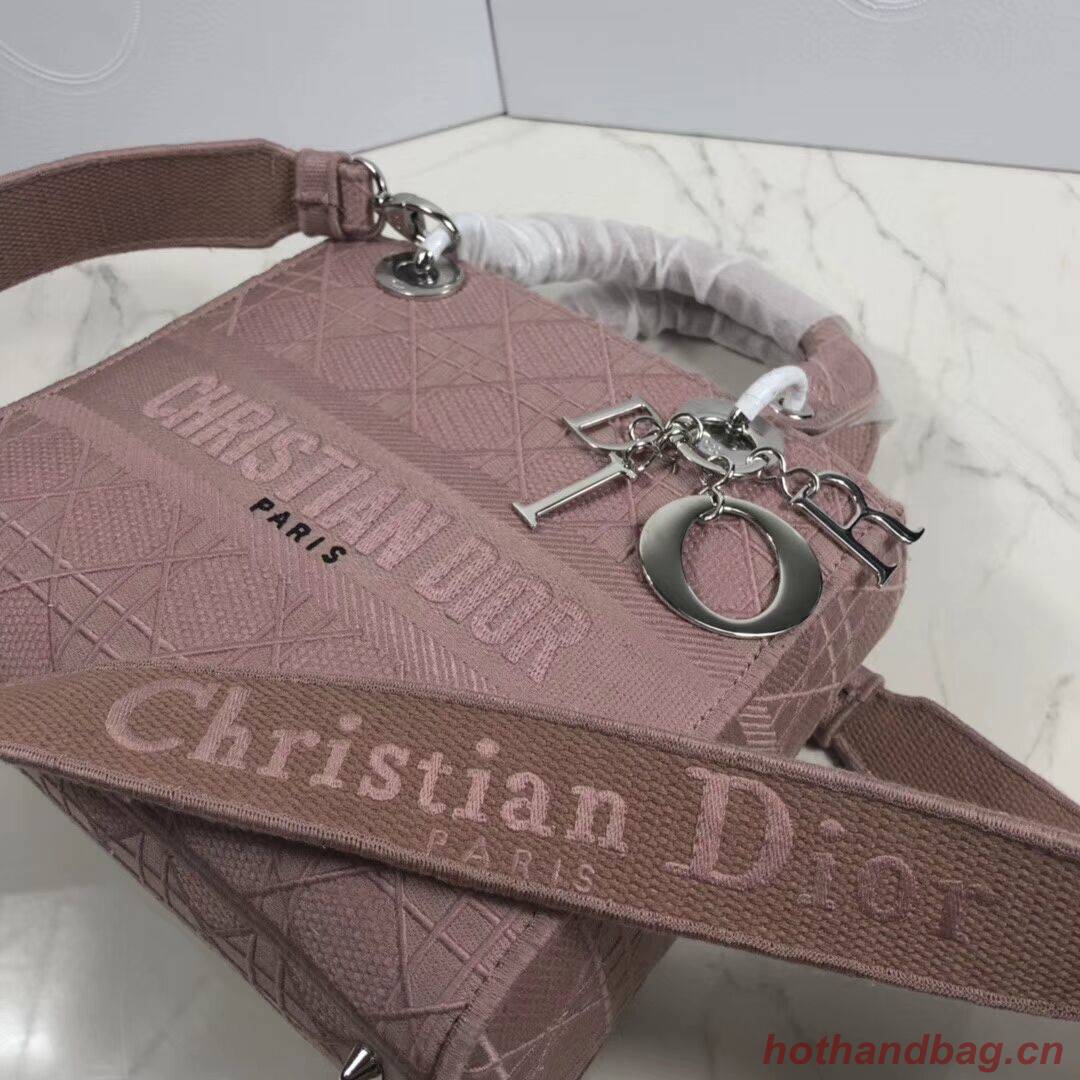 LADY DIOR TOTE BAG IN EMBROIDERED CANVAS C4532 pink LADY DIOR TOTE BAG IN EMBROIDERED CANVAS C4532 pink