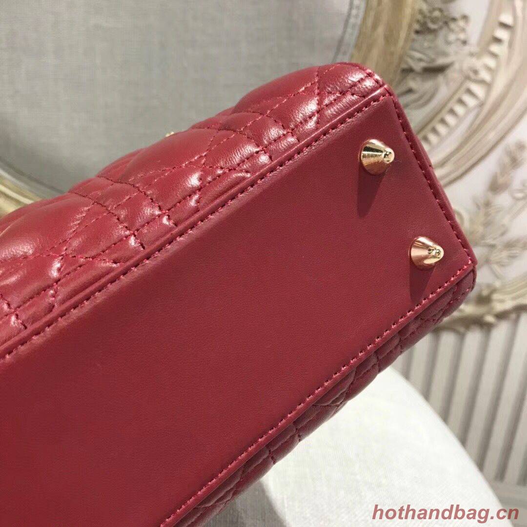 Dior LADY DIOR CALFSKIN BAG CD3891 Burgundy