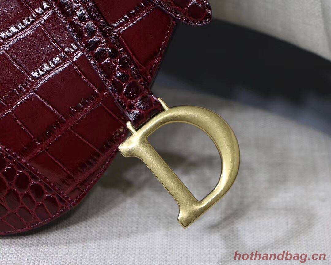 Dior SADDLE SOFT CALFSKIN BAG C9045 Burgundy Dior SADDLE SOFT CALFSKIN BAG C9045 Burgundy