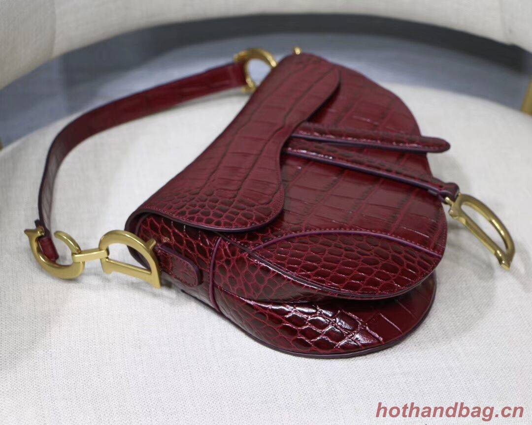 Dior SADDLE SOFT CALFSKIN BAG C9045 Burgundy Dior SADDLE SOFT CALFSKIN BAG C9045 Burgundy