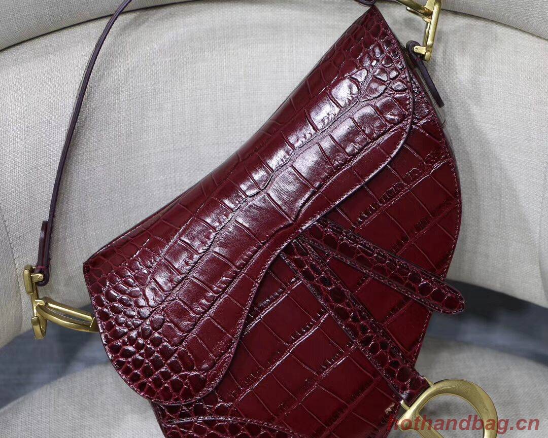 Dior SADDLE SOFT CALFSKIN BAG C9045 Burgundy Dior SADDLE SOFT CALFSKIN BAG C9045 Burgundy