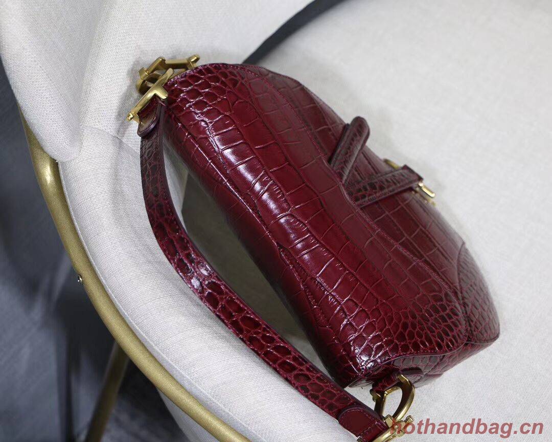 Dior SADDLE SOFT CALFSKIN BAG C9045 Burgundy Dior SADDLE SOFT CALFSKIN BAG C9045 Burgundy