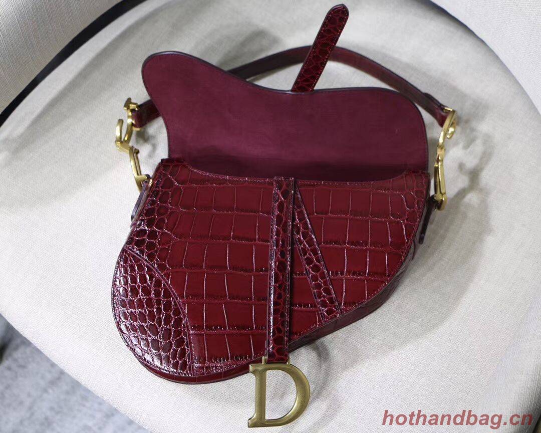 Dior SADDLE SOFT CALFSKIN BAG C9045 Burgundy Dior SADDLE SOFT CALFSKIN BAG C9045 Burgundy
