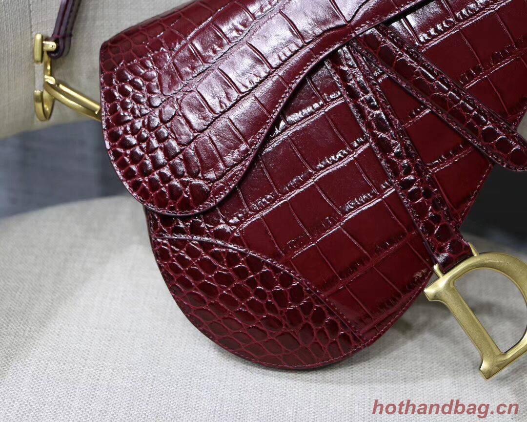 Dior SADDLE SOFT CALFSKIN BAG C9045 Burgundy Dior SADDLE SOFT CALFSKIN BAG C9045 Burgundy