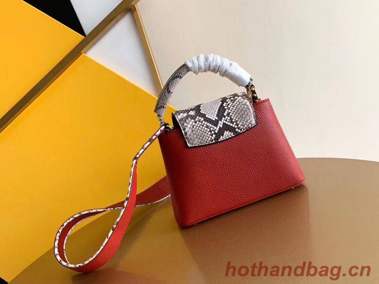 Louis Vuitton CAPUCINES PM Original Python Leather N80041 Red Louis Vuitton CAPUCINES PM Original Python Leather N80041 Red