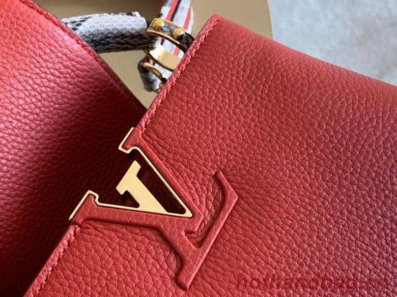 Louis Vuitton CAPUCINES PM Original Python Leather N80041 Red Louis Vuitton CAPUCINES PM Original Python Leather N80041 Red