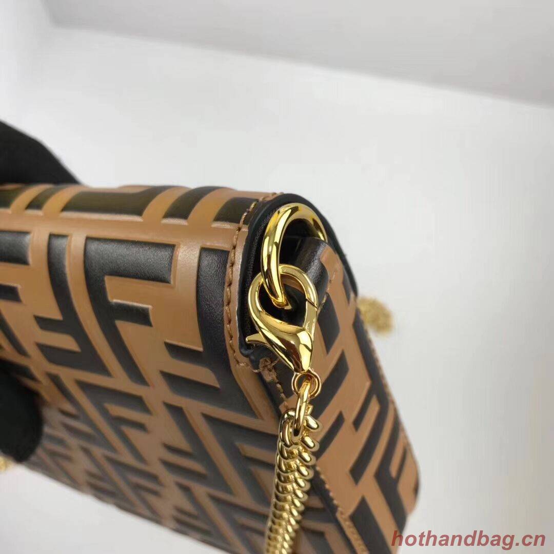 Fendi WALLET ON CHAIN WITH POUCHES leather mini-bag 8BS032 apricot Fendi WALLET ON CHAIN WITH POUCHES leather mini-bag 8BS032 apricot