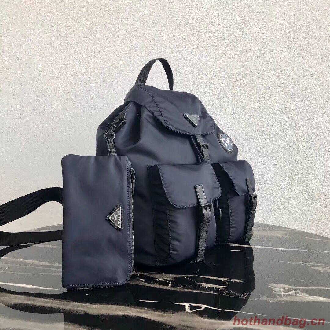 Prada Re-Nylon backpack 1BZ811 black&grey Prada Re-Nylon backpack 1BZ811 black&grey