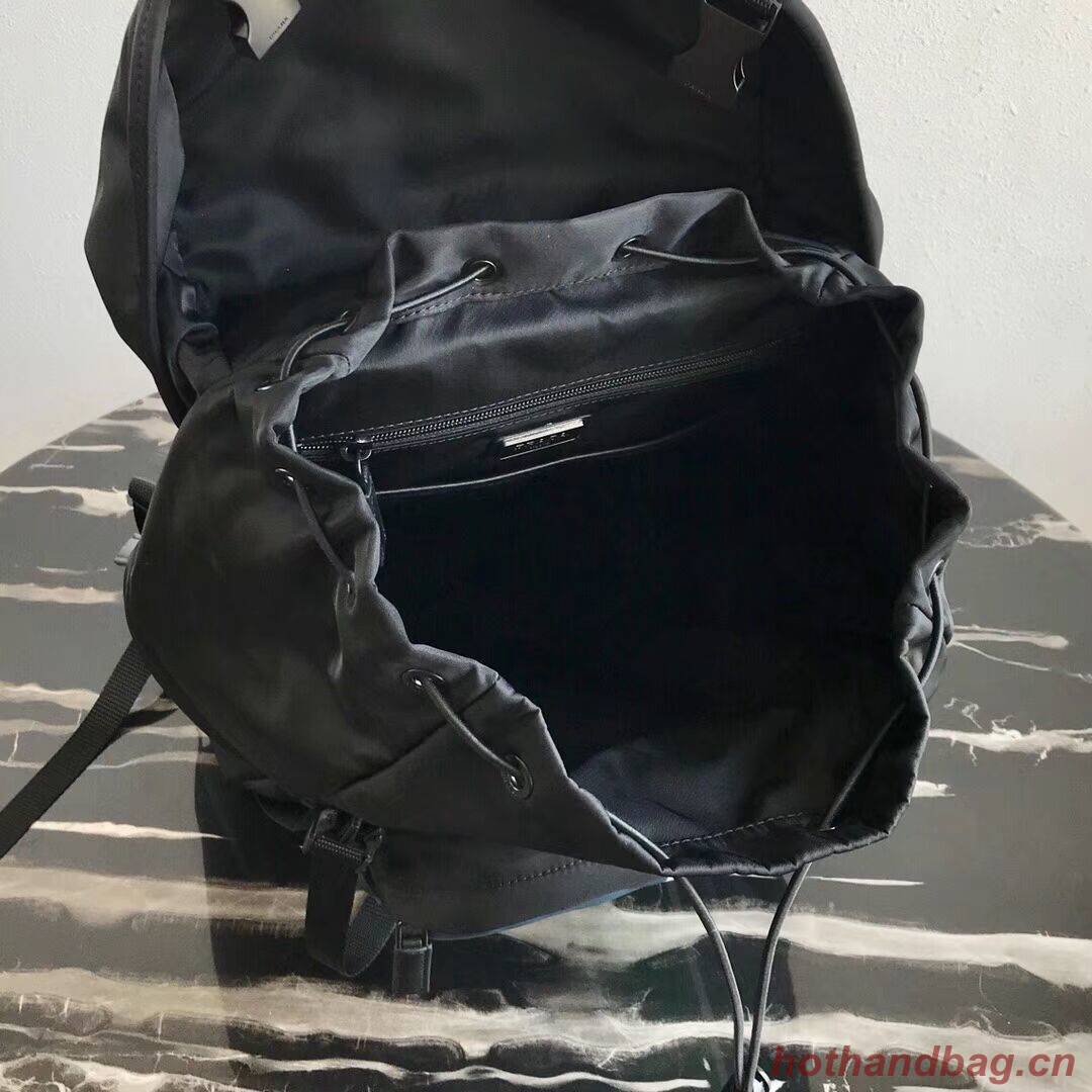 Prada Technical fabric and leather backpack 2VZ135 black&blue Prada Technical fabric and leather backpack 2VZ135 black&blue