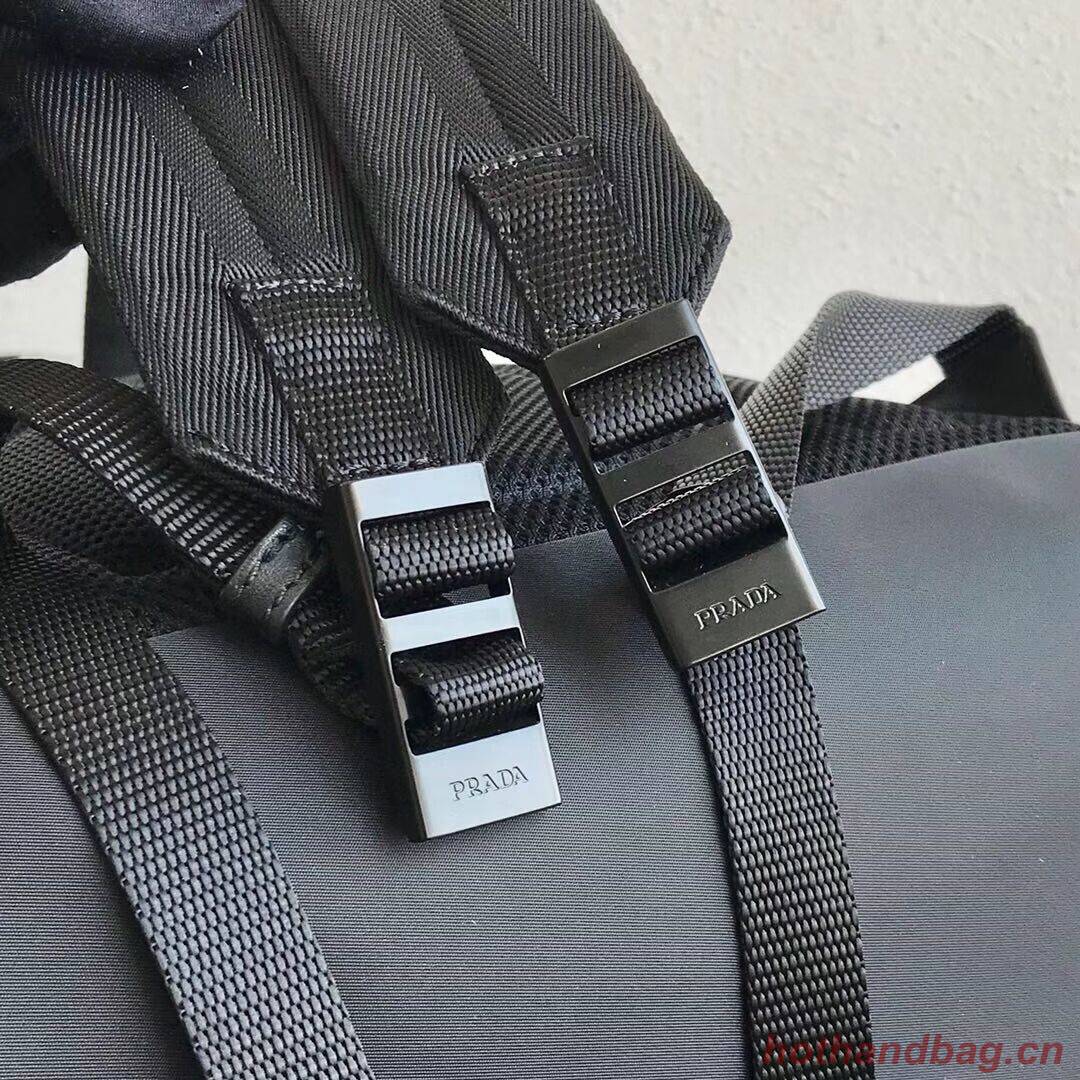 Prada Technical fabric and leather backpack 2VZ135 black&green Prada Technical fabric and leather backpack 2VZ135 black&green