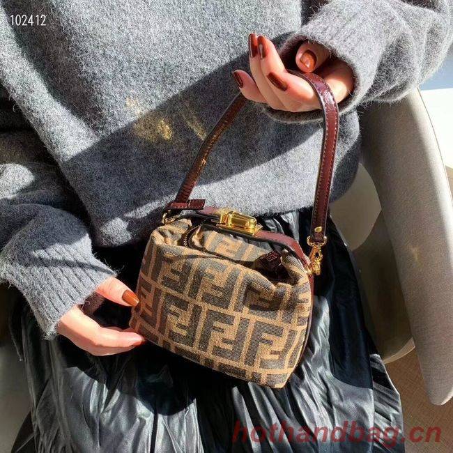 FENDI mini fabric bag 8BR051 brown FENDI mini fabric bag 8BR051 brown