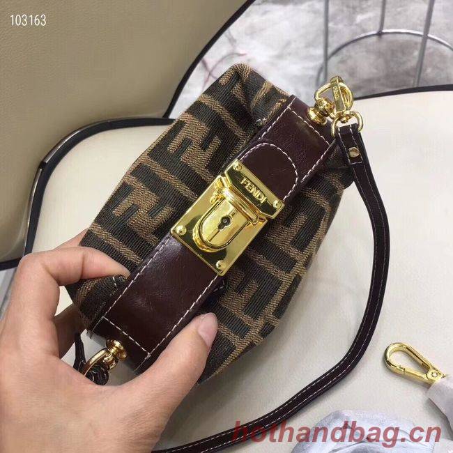 FENDI mini fabric bag 8BR051 brown FENDI mini fabric bag 8BR051 brown