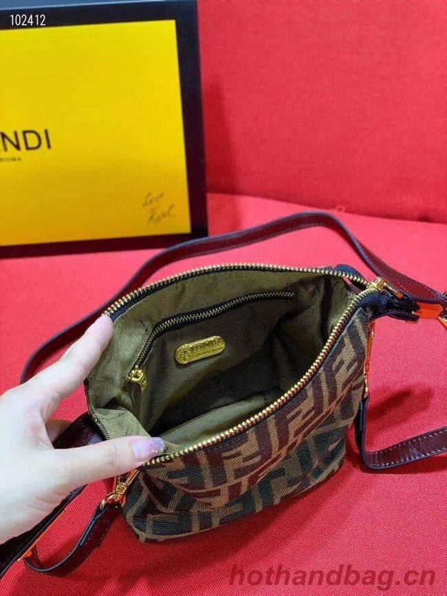 FENDI mini fabric bag 8BR051 brown FENDI mini fabric bag 8BR051 brown