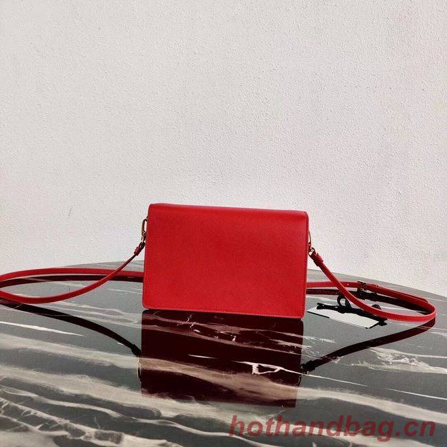 Prada Saffiano leather mini-bag 1BP020 red Prada Saffiano leather mini-bag 1BP020 red