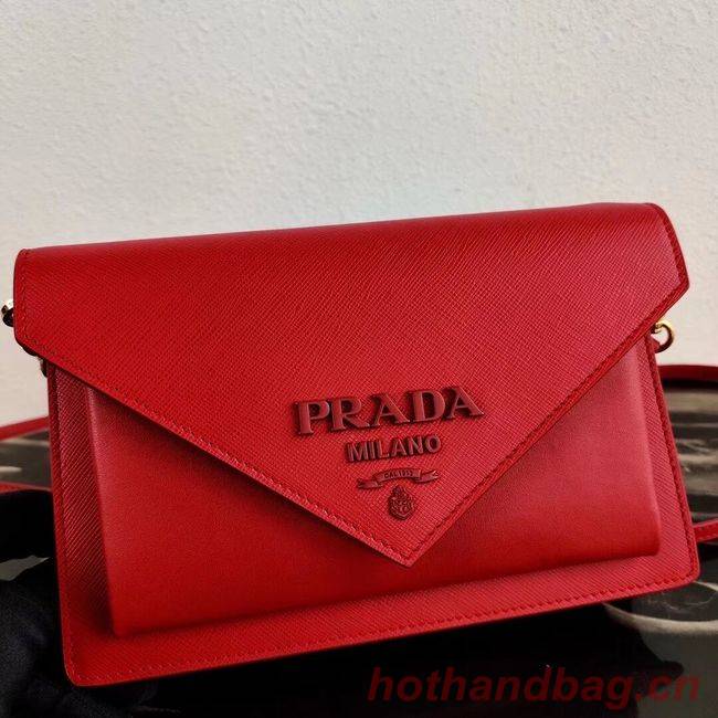 Prada Saffiano leather mini-bag 1BP020 red Prada Saffiano leather mini-bag 1BP020 red