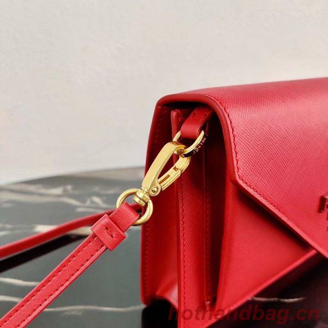 Prada Saffiano leather mini-bag 1BP020 red Prada Saffiano leather mini-bag 1BP020 red