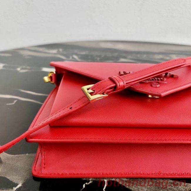 Prada Saffiano leather mini-bag 1BP020 red Prada Saffiano leather mini-bag 1BP020 red