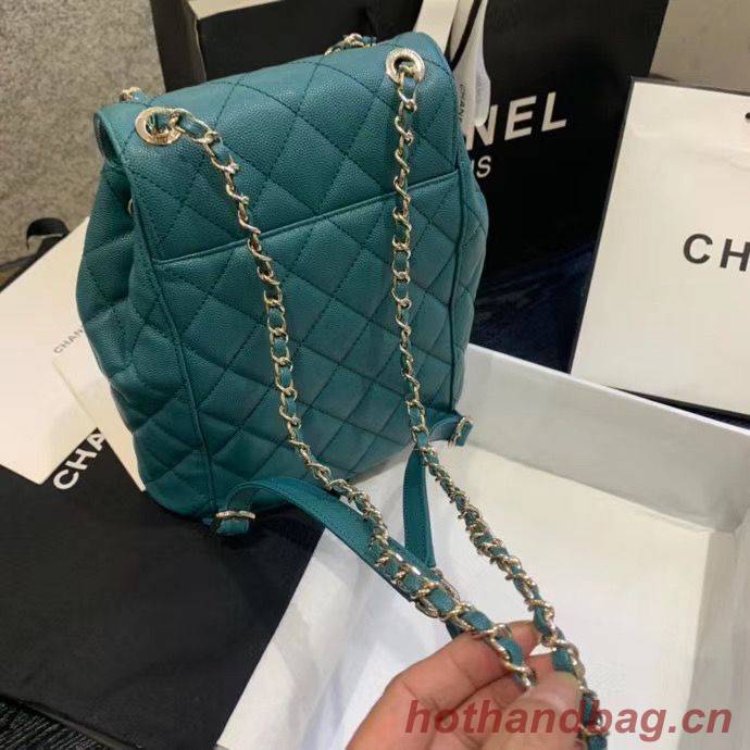 Chanel backpack Grained Calfskin & Gold-Tone Metal AS1371 Green Chanel backpack Grained Calfskin & Gold-Tone Metal AS1371 Green