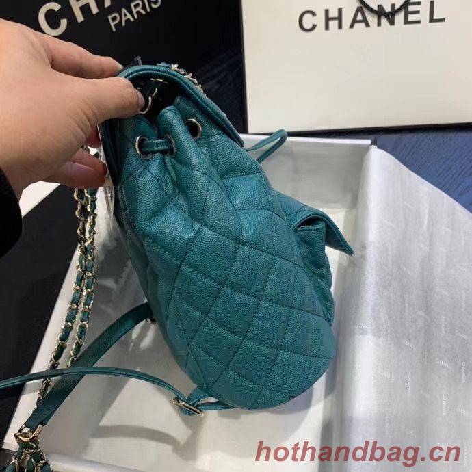 Chanel backpack Grained Calfskin & Gold-Tone Metal AS1371 Green Chanel backpack Grained Calfskin & Gold-Tone Metal AS1371 Green