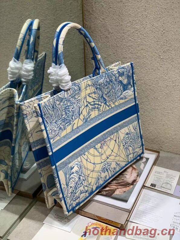 DIOR BOOK TOTE EMBROIDERED CANVAS BAG C1287-12 DIOR BOOK TOTE EMBROIDERED CANVAS BAG C1287-12