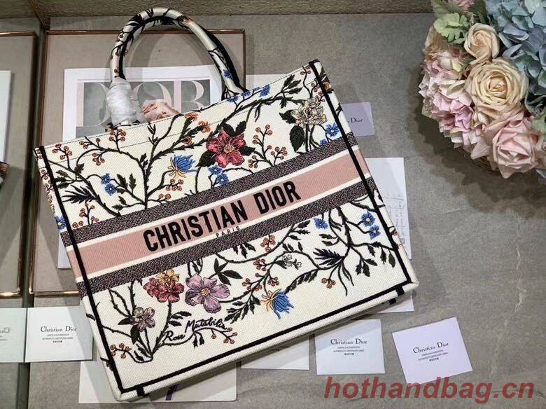 DIOR BOOK TOTE EMBROIDERED CANVAS BAG C1287-13 DIOR BOOK TOTE EMBROIDERED CANVAS BAG C1287-13