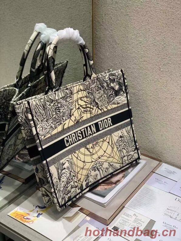DIOR BOOK TOTE EMBROIDERED CANVAS BAG C1287-14 DIOR BOOK TOTE EMBROIDERED CANVAS BAG C1287-14