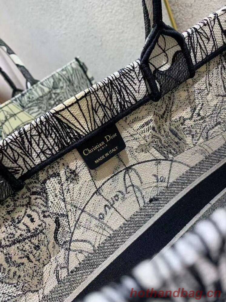 DIOR BOOK TOTE EMBROIDERED CANVAS BAG C1287-14 DIOR BOOK TOTE EMBROIDERED CANVAS BAG C1287-14